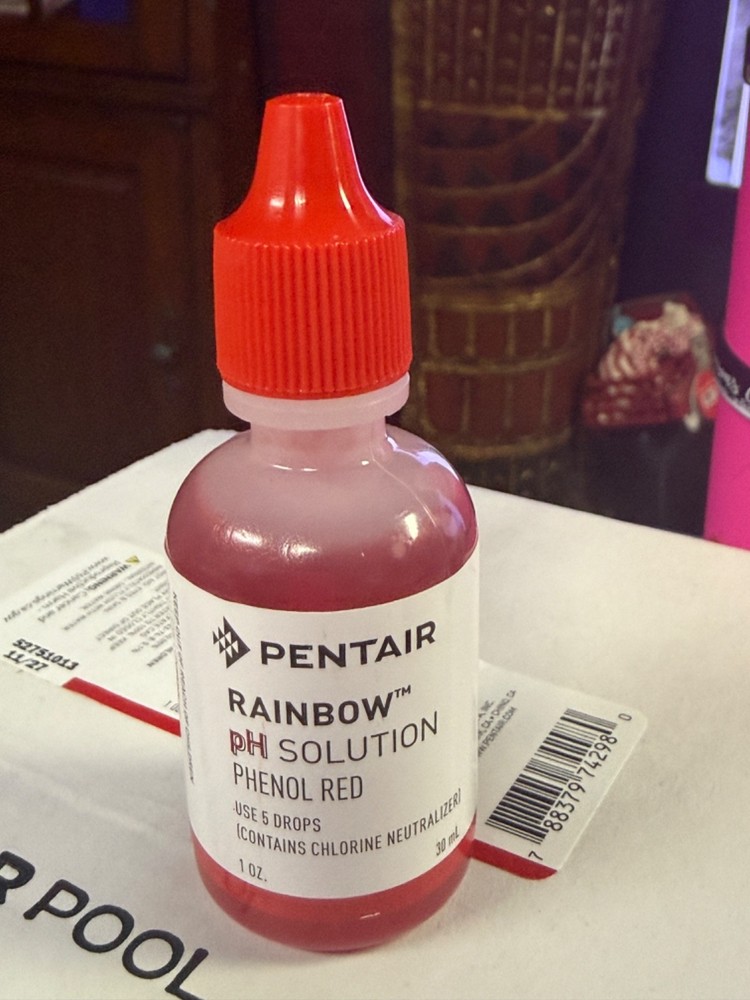 Pentair Rainbow pH Solution Phenol Red Pool Water Test Drops 2 Pack 1 oz Bottles