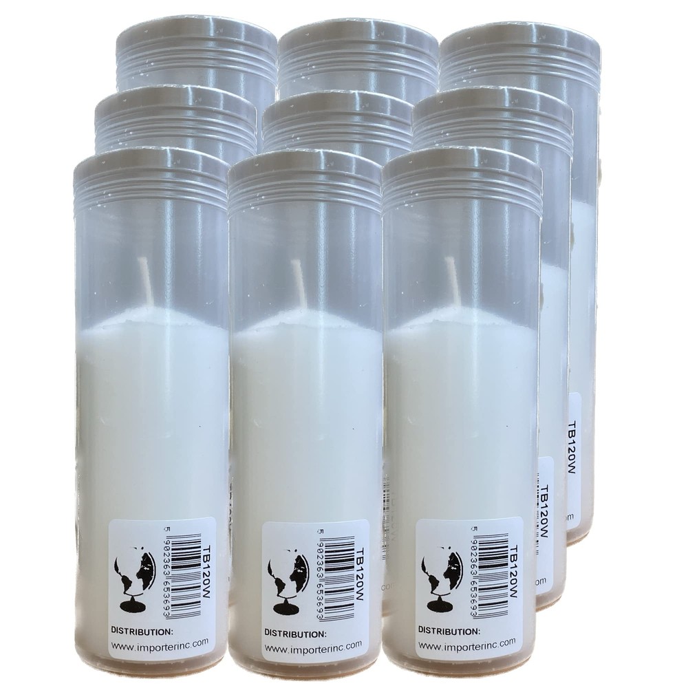 6" Tall Pillar Replaceable Cemetery Candle Inserts Pack of 9