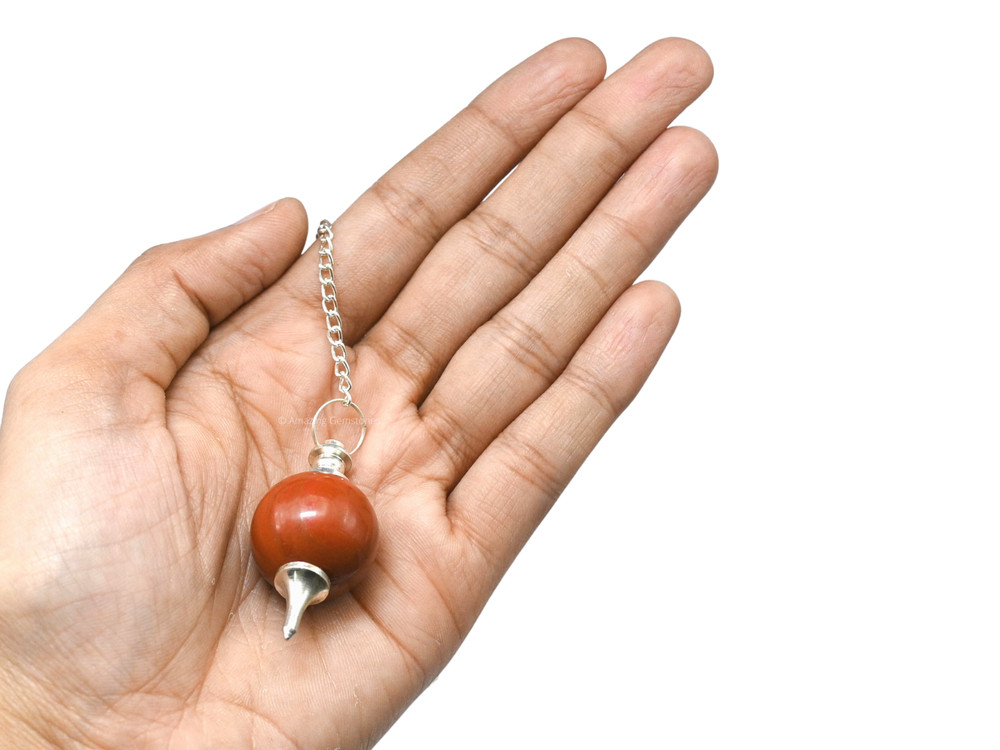 Red Jasper Dowsing Crystal Ball Pendulum