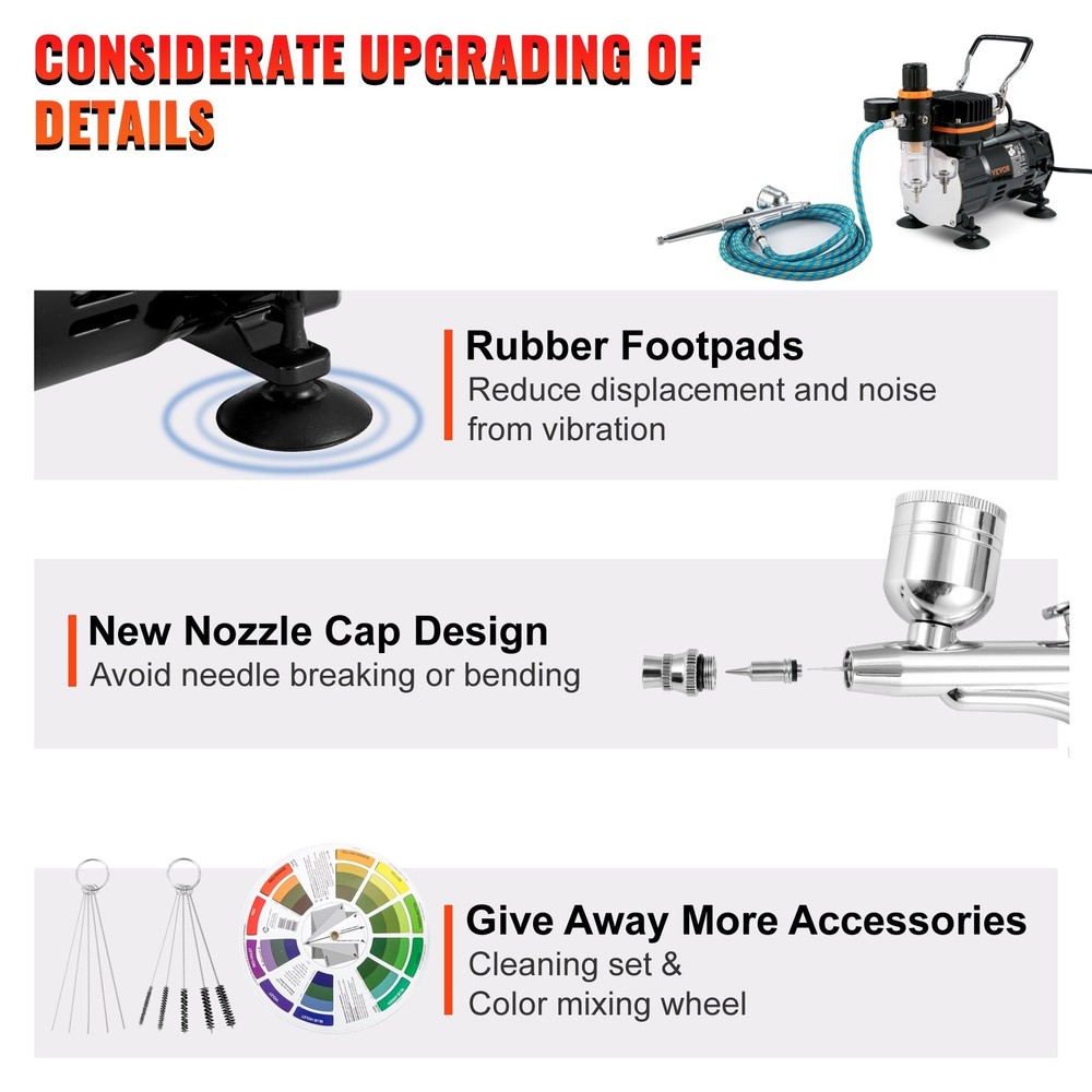 Airbrush Ensemble Expert Airbrush Kit Compressor Multi-Use Dual-Action Gra