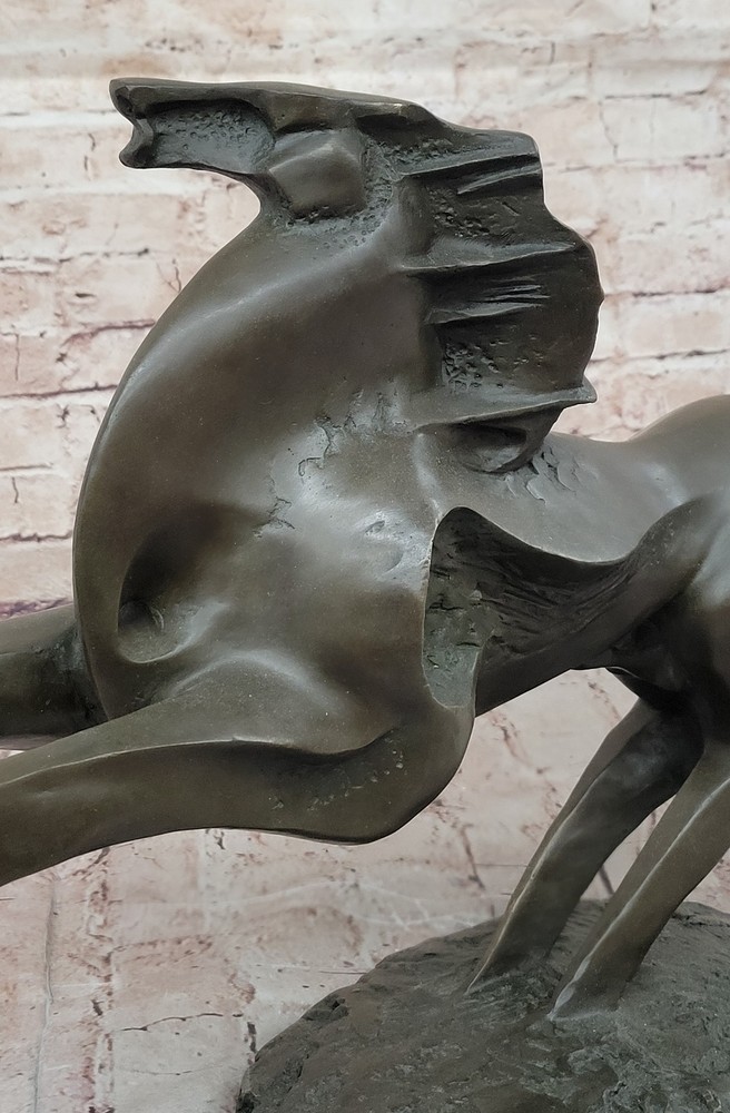 Massive Signed Original Artwork Horse Stallion Abstract Modern Bronze Artwork