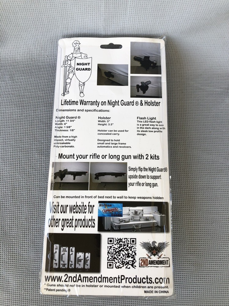 NIGHTGUARD POLY CARBONATE BED MOUNT HOLSTER MISSING FLASHLIGHT