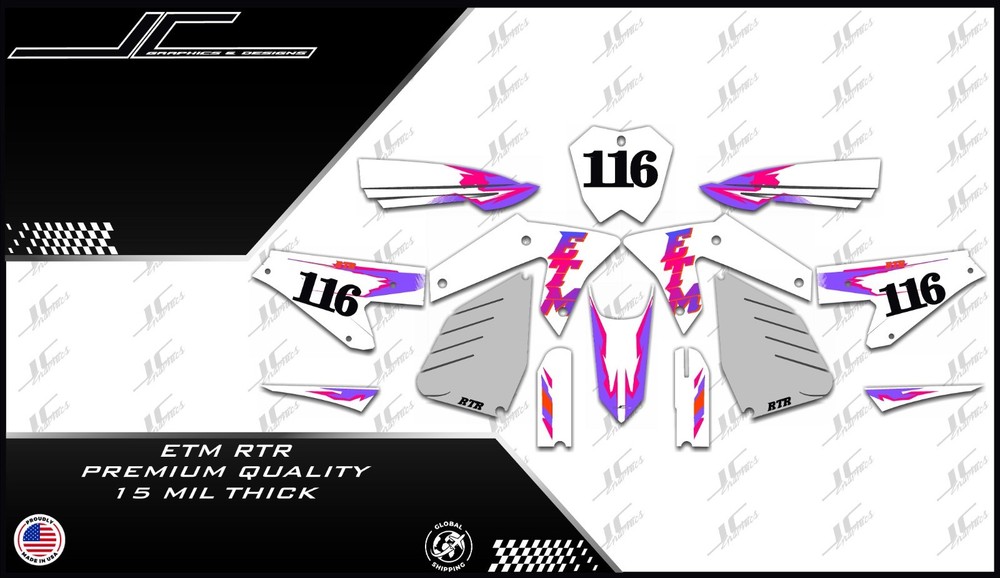 ETM RTR graphics kit decals  THICK AND HIGH GLOSS .....