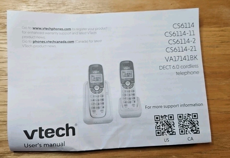 VTech CS6114 Cordless Phone with Caller ID & Call Waiting – DECT 6.0 Technology