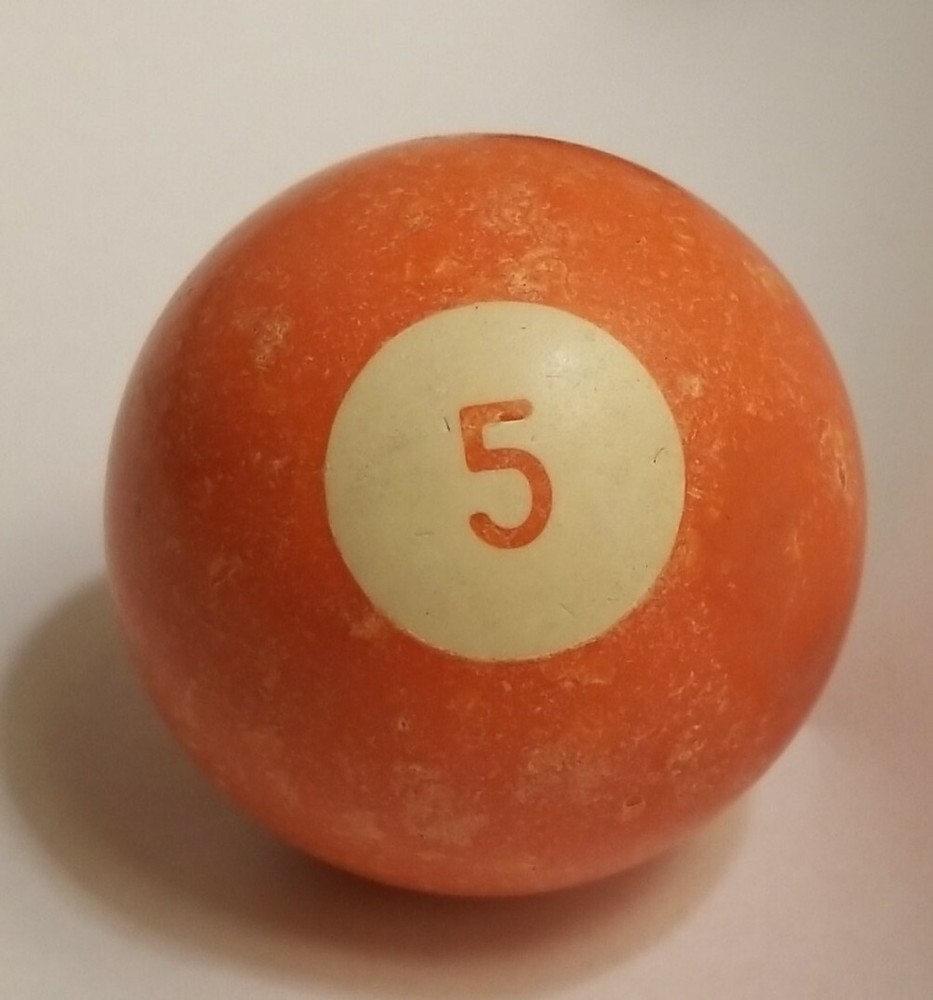 Vintage Bakelite Solid 5 Ball Billiard Pool Replacement 2 1/4" Standard Size