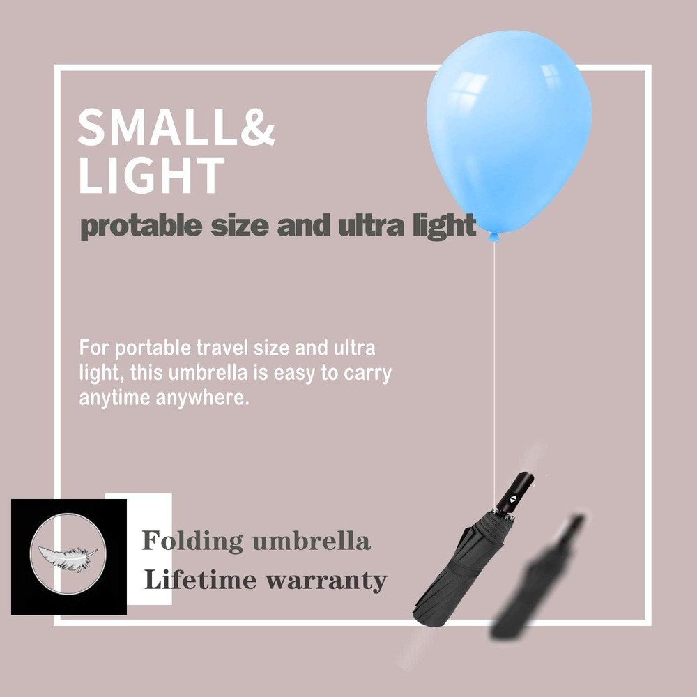 SIEPASA Windproof Travel Compact Umbrella-Automatic Small Size, Navy Blue