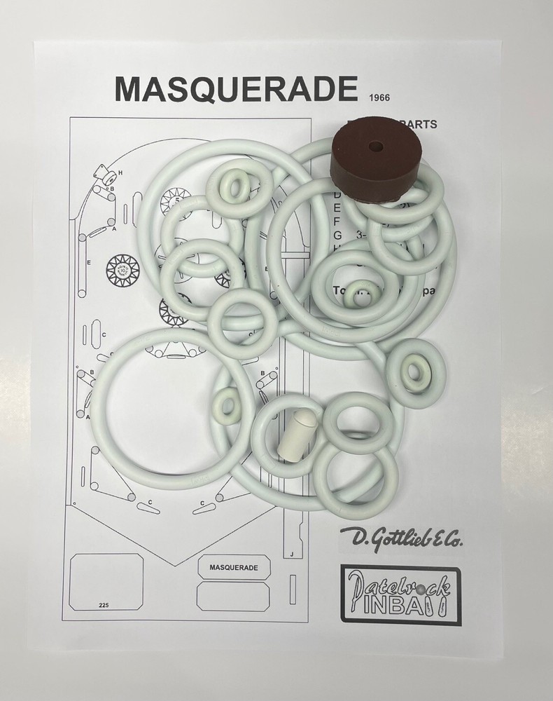 1966 Gottlieb Masquerade Pinball Machine Rubber Ring Kit