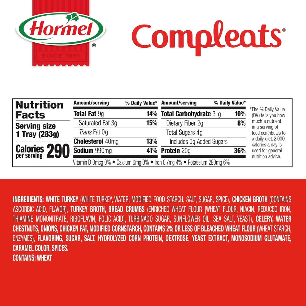 Turkey & Dressing Microwave Tray, 10 oz. (6 Pack)