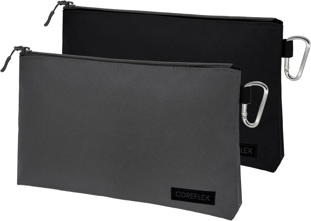 COREFLEX 2 Pack Premium Tool Pouch Zipper Bag with Internal Pockets, 12Inch Tool