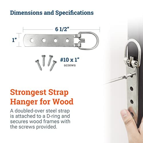 Super Heavy Duty Extra Large Strap Hanger 2 Pack 4 Hole Dring Hanger