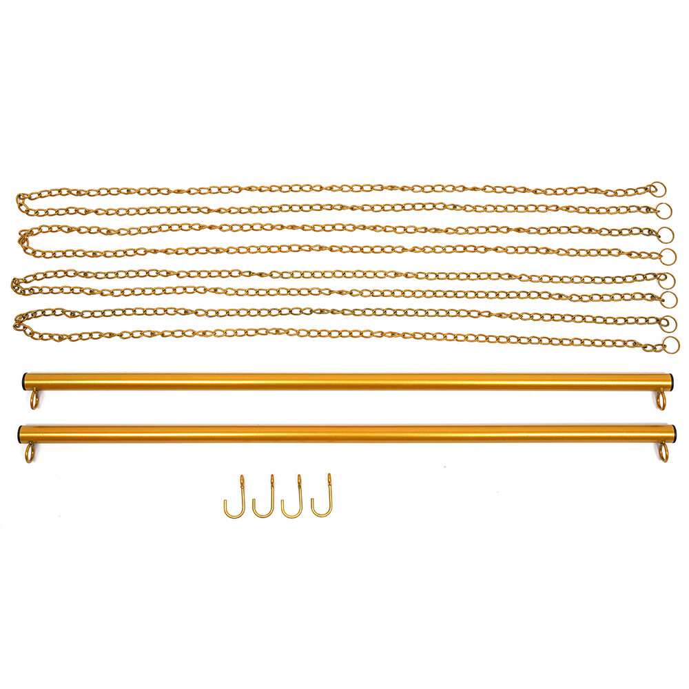 Boutique Ceiling Display Rack For Clothes Hanging Display Rack 2pc Gold Shelf