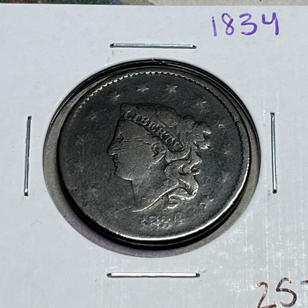 1834 Large Cent Copper Coin Collection