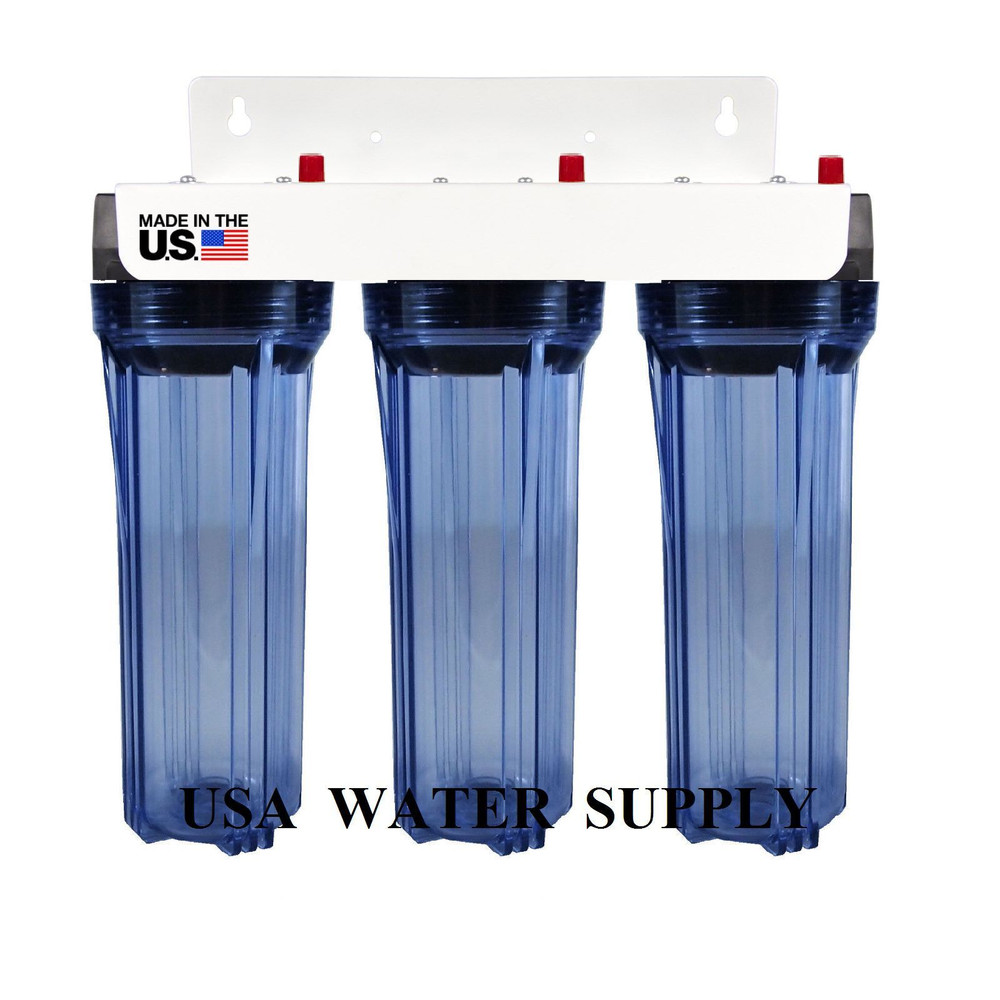 Water Filter Whole House 2.5in x 10in Three Stage Filtration System 3/4in Inlet