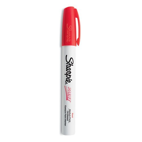 Sharpie Permanent Paint Marker, Medium Bullet Tip, Red