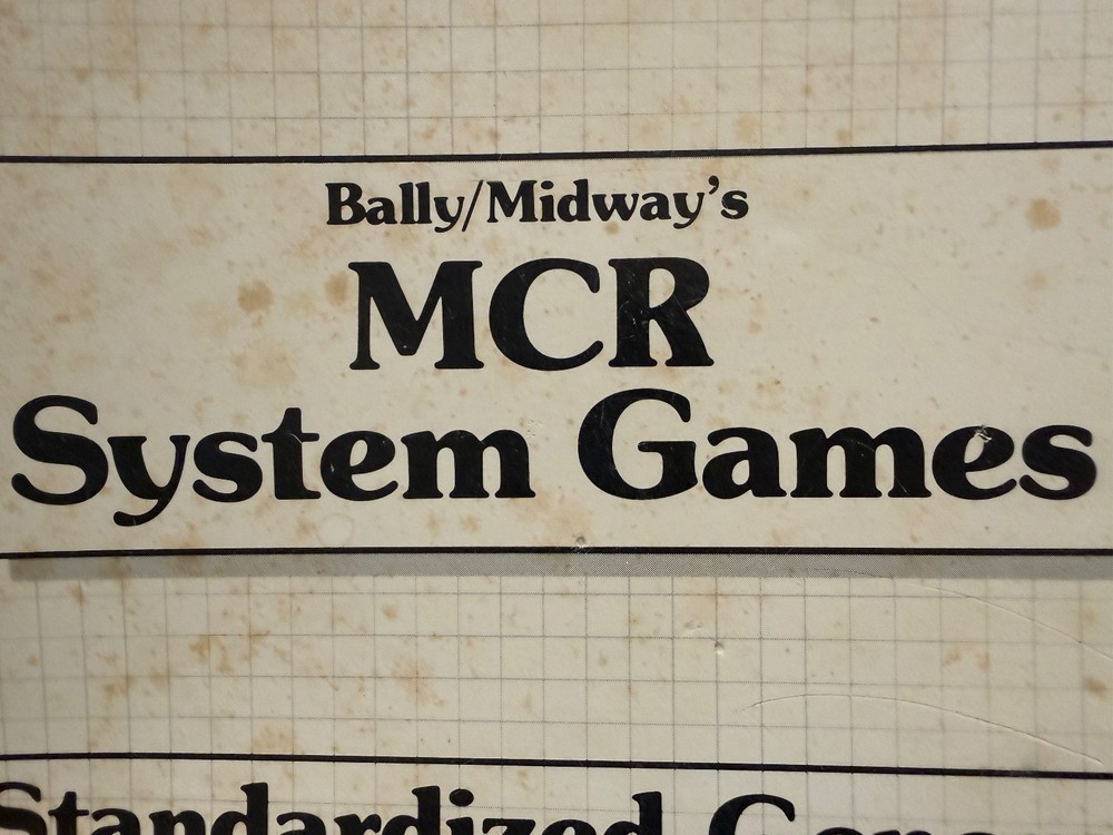 MCR System Guides Standardize General Instructions Bally Midway Instructions
