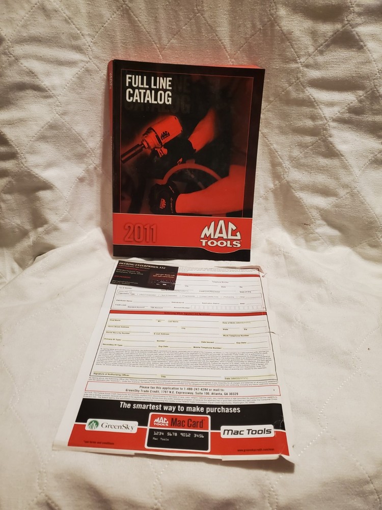 Original 2011 Mac Tools Catalog With Credit Application