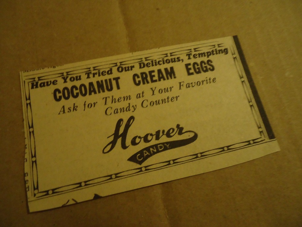 Hoover Candy LANCASTER PA 1950 newspaper ad