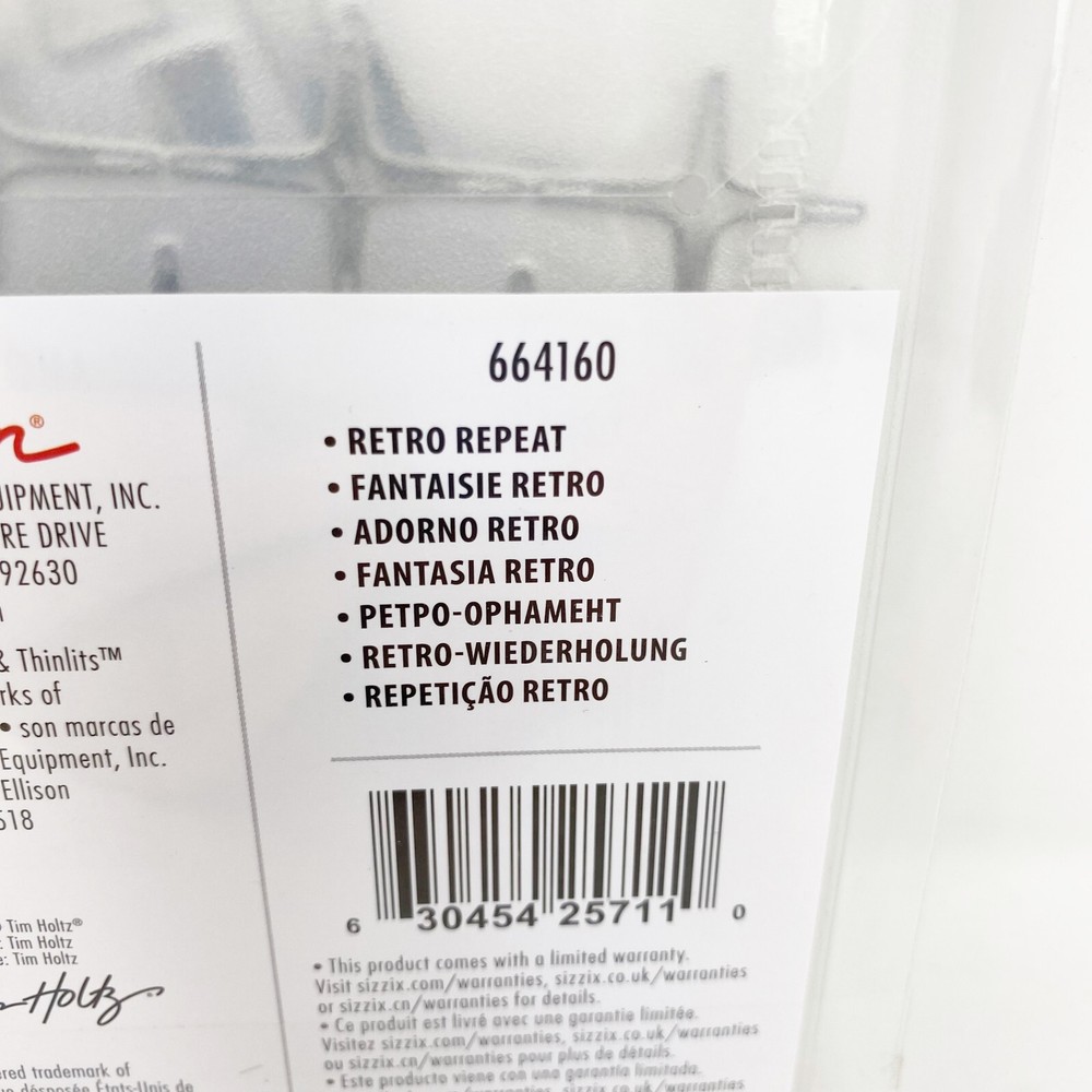 Sizzix Thinlits Tim Holtz Retro Repeat Pattern Cutting Dies 664160 New