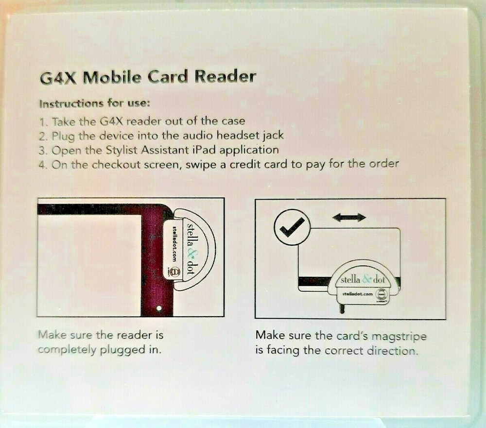 Stella & Dot Card Reader G4X Secure Encrypted Mobile for Tablet NEW CLEARANCE