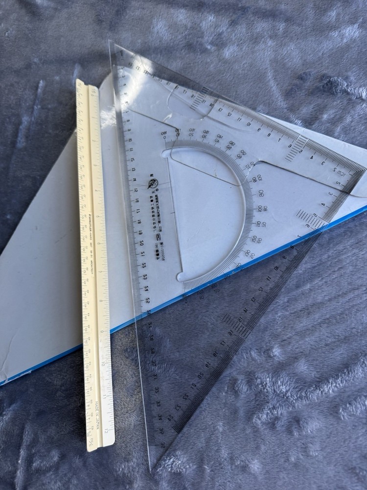 Staedtler Architect Scale 987 Japan + 40cm Drafting Triangle SET Tools