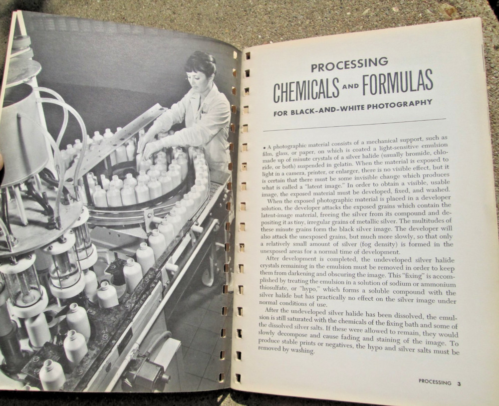 Kodak Technical Information Processing Chemicals Formulas Black-White Photo 1963