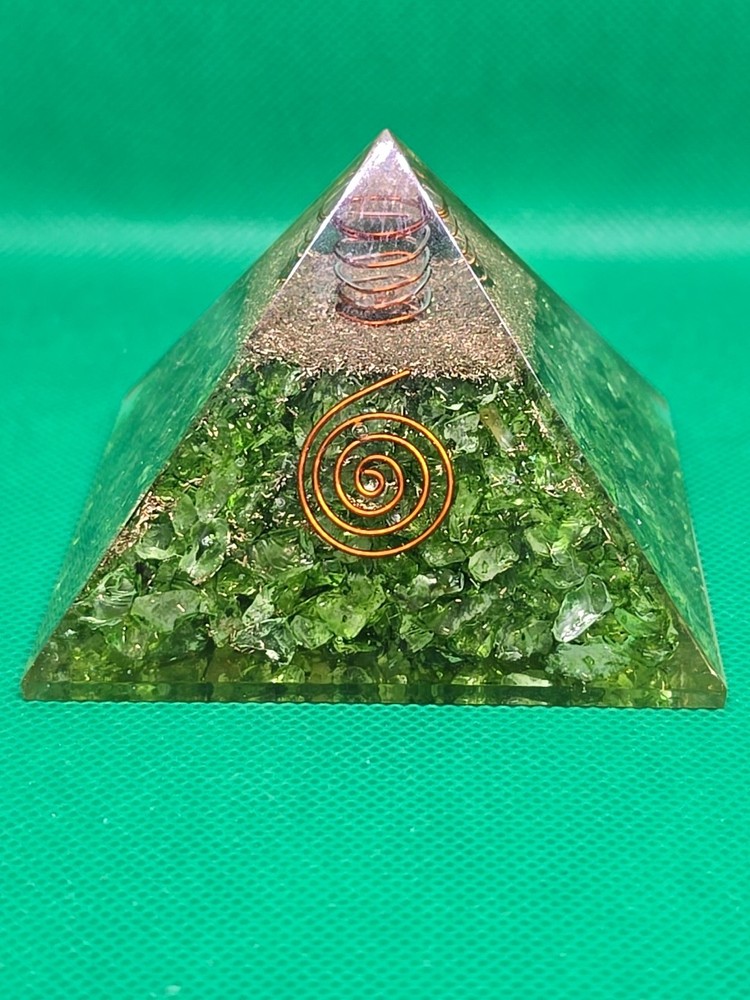 Prehnite Copper Orgone Pyramid 3.5"