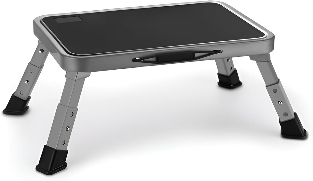 Jocauto Foldable Step Stool Adjustable Step Stool with a Non-Slip Platform