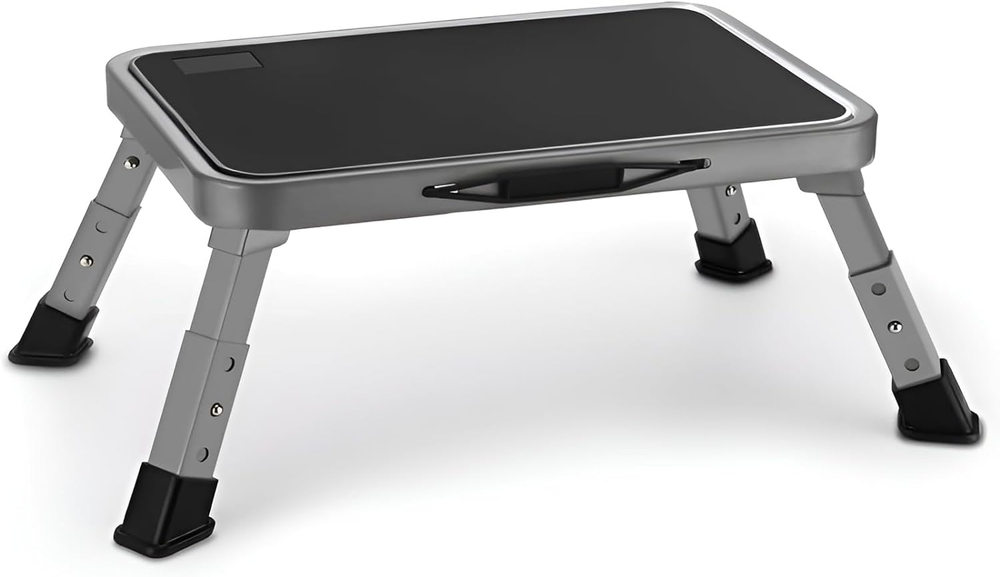 Jocauto Foldable Step Stool Adjustable Step Stool with a Non-Slip Platform