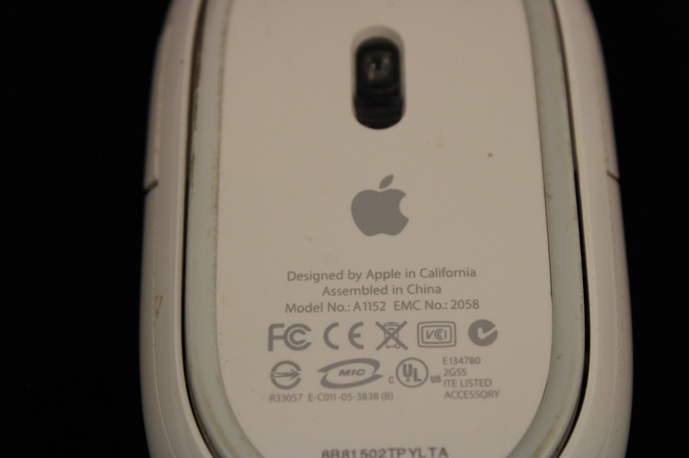 Genuine OEM Apple USB Wired Optical Mouse (A1152) White Tested Working