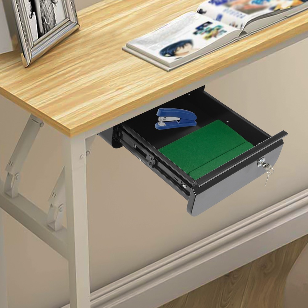 Modern Lockable Under Desk Drawer Professional Office Storage Solution For Home