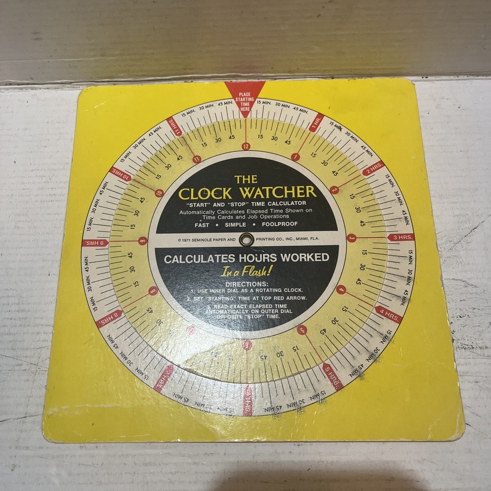 Vintage MANUAL HOURS CALCULATION