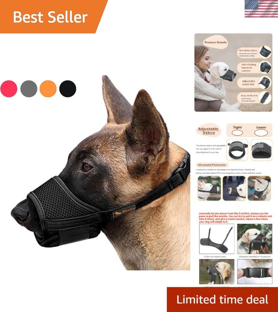 Comfortable Air Mesh Muzzle for Dogs - Anti-Biting & Drinking Space, XL Size