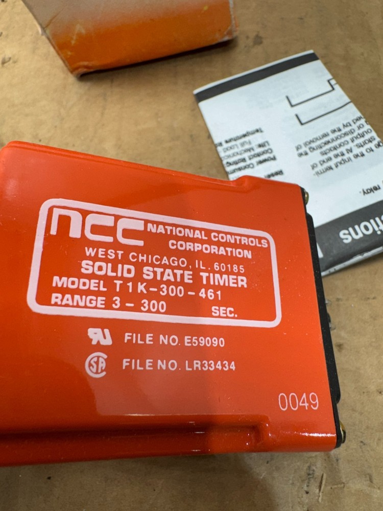NEW IN BOX NCC SOLID STATE TIMER T1K-300-461 RANGE 3-300 SEC.
