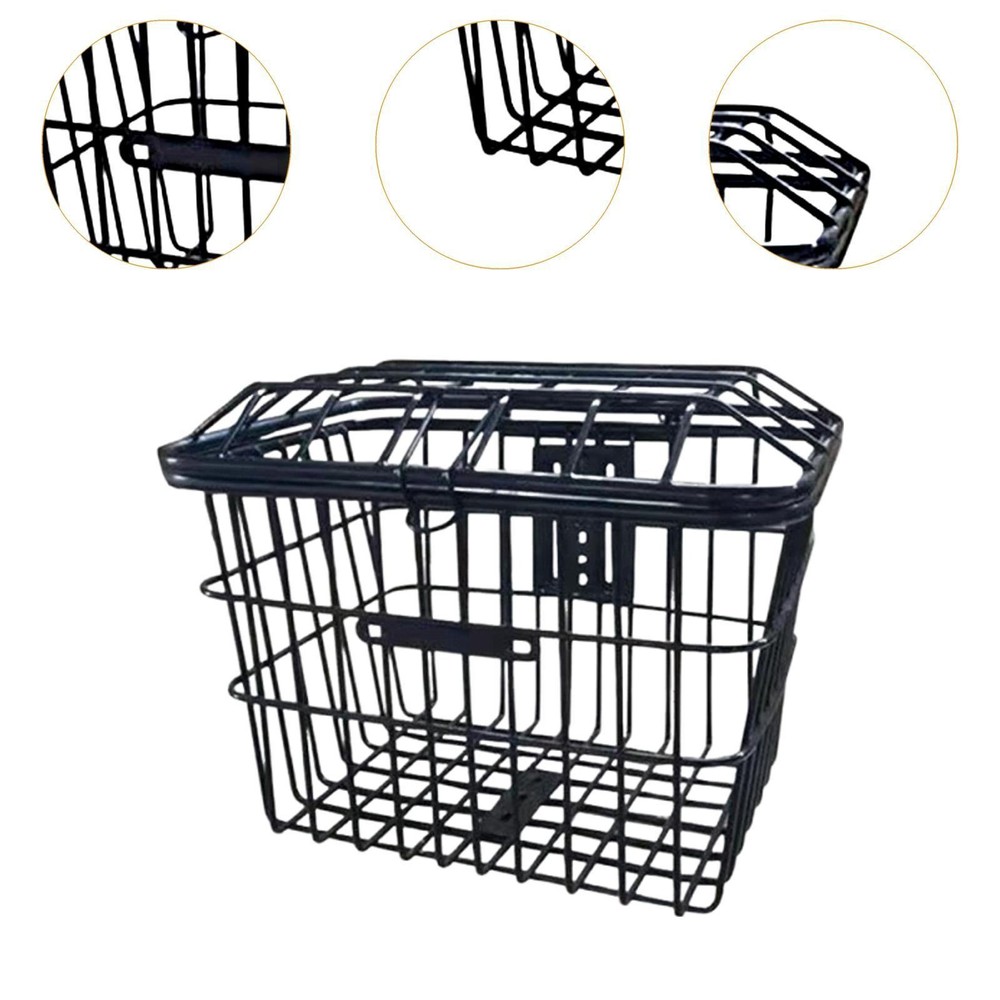 Bicycle Front Rear Basket Bin Cargo Carrier Quick Installation Anti Rust Coating