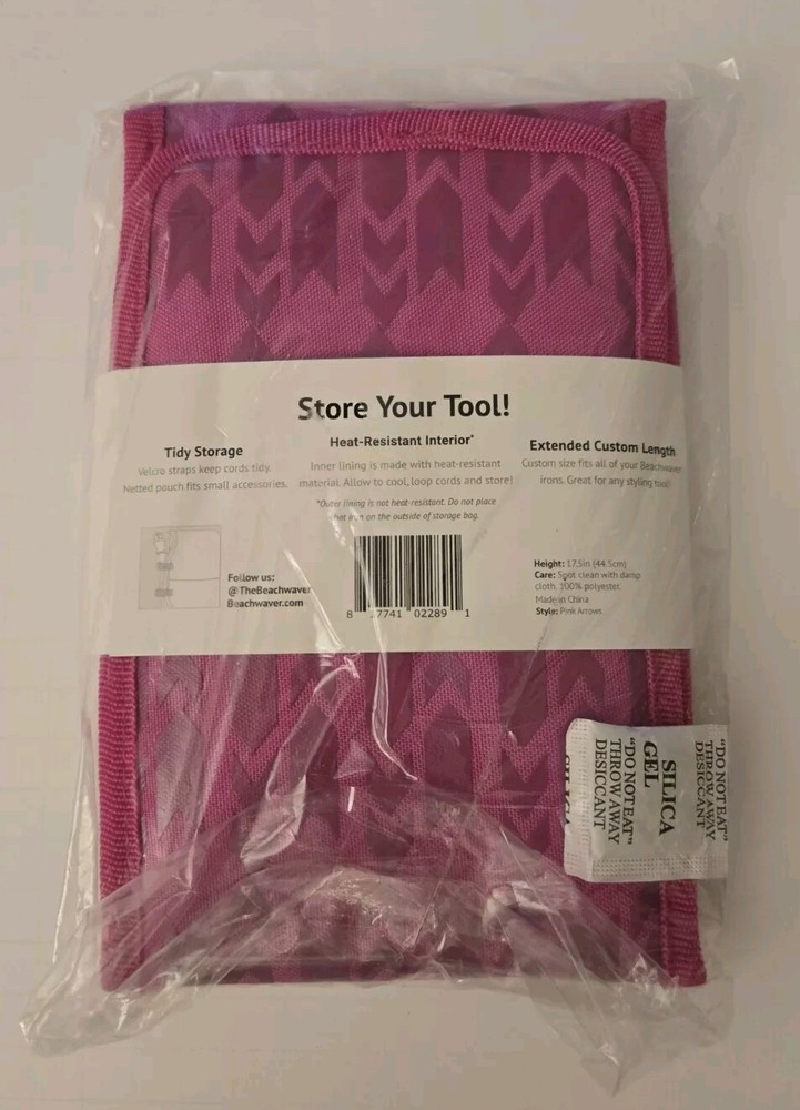 SEALED Pink Beachwaver Curling Iron Extended Storage Bag
