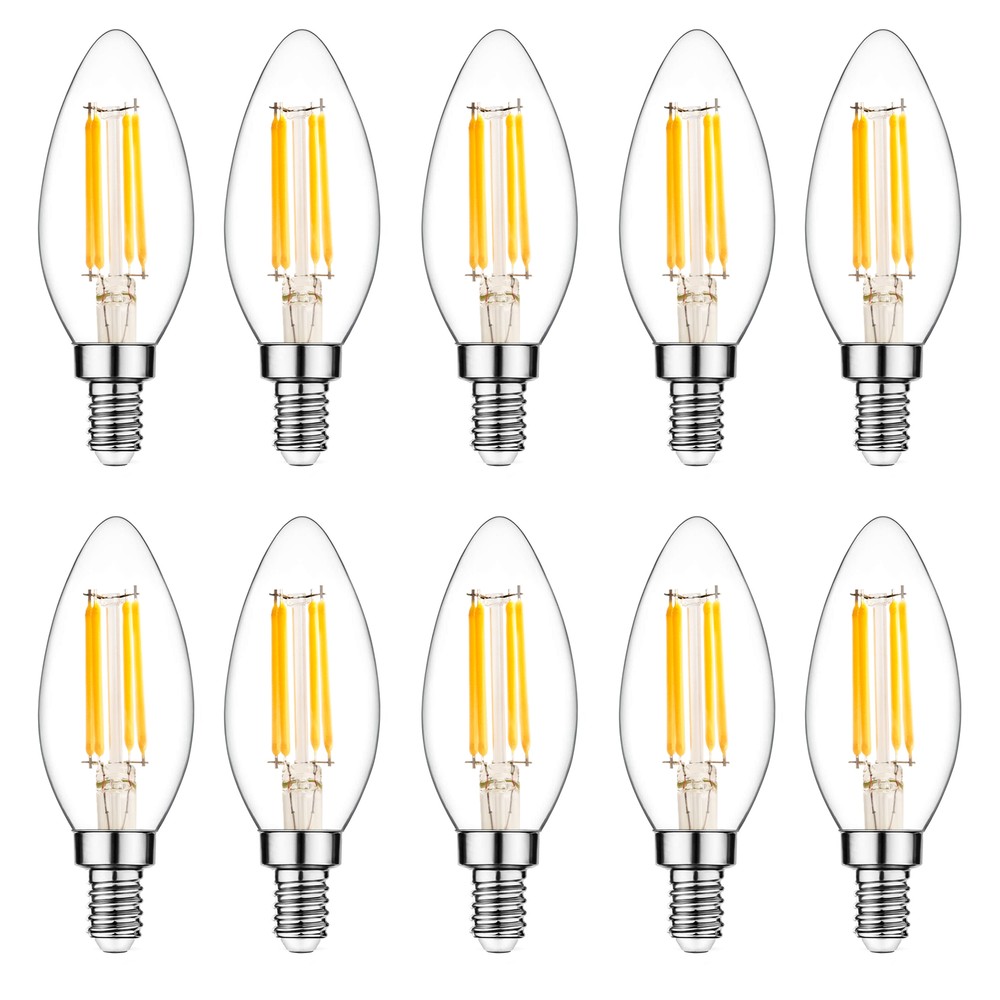 E14 LED Bulb Dimmable 110v 300 Lumens 4w 40w Equivalent 10 Pack (Warm White)
