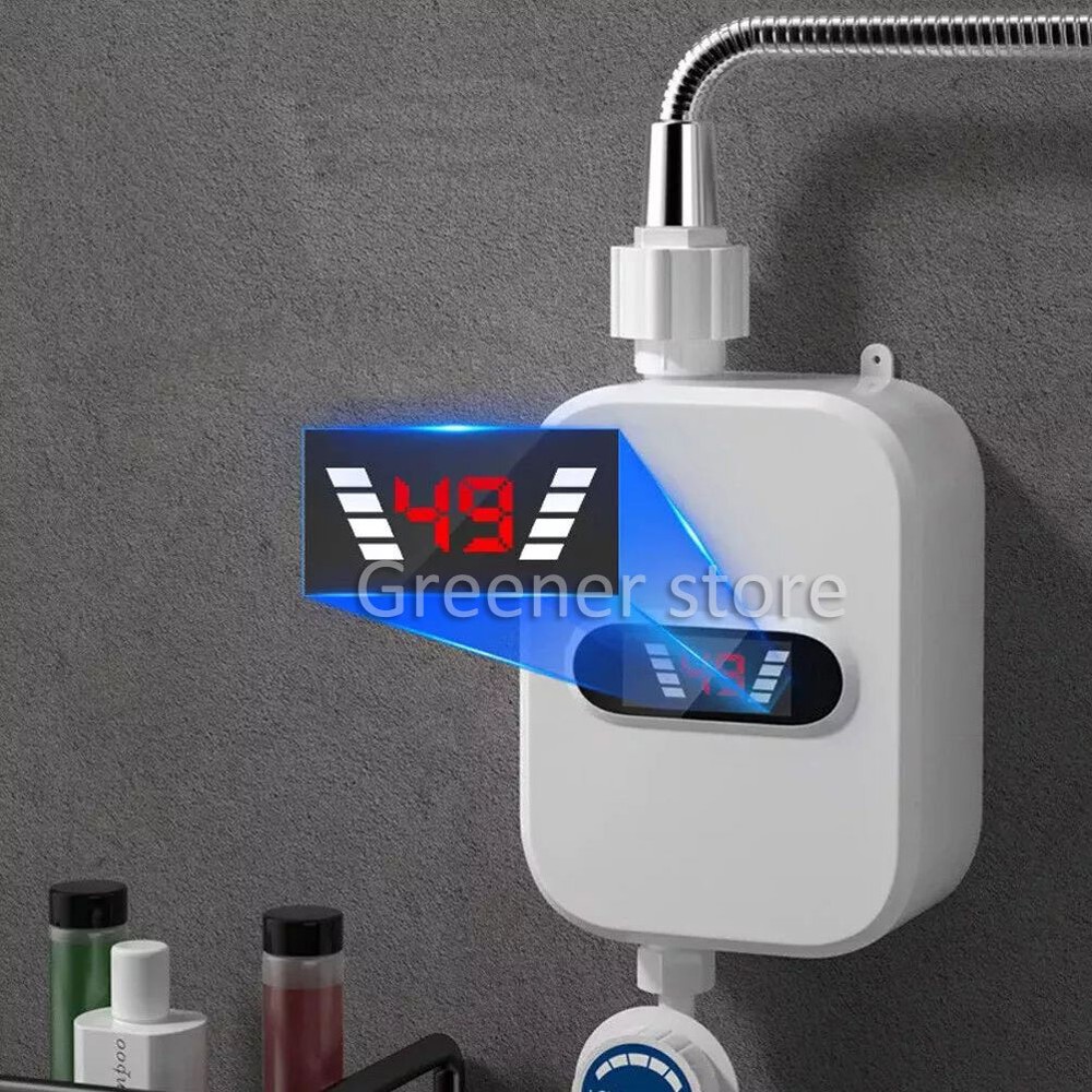 3500W Tankless Electric Instant Water Heater Tap Hot Shower for Bath Kitchen