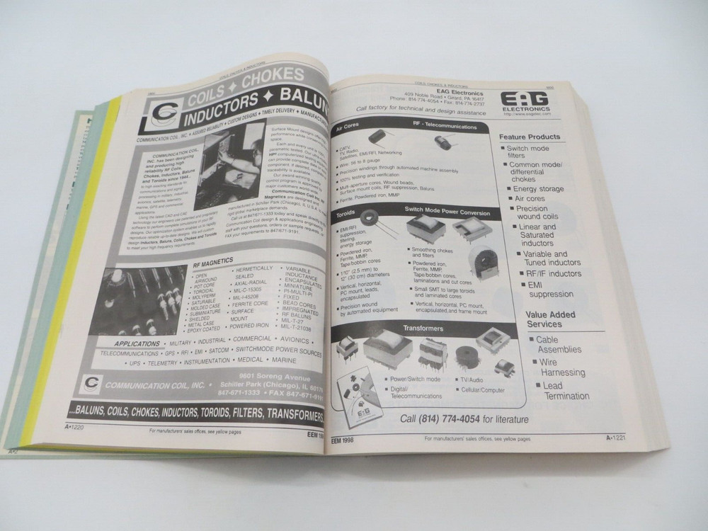 EEM 98 Electronic Engineers Master Catalog Volume A Electronic Components -