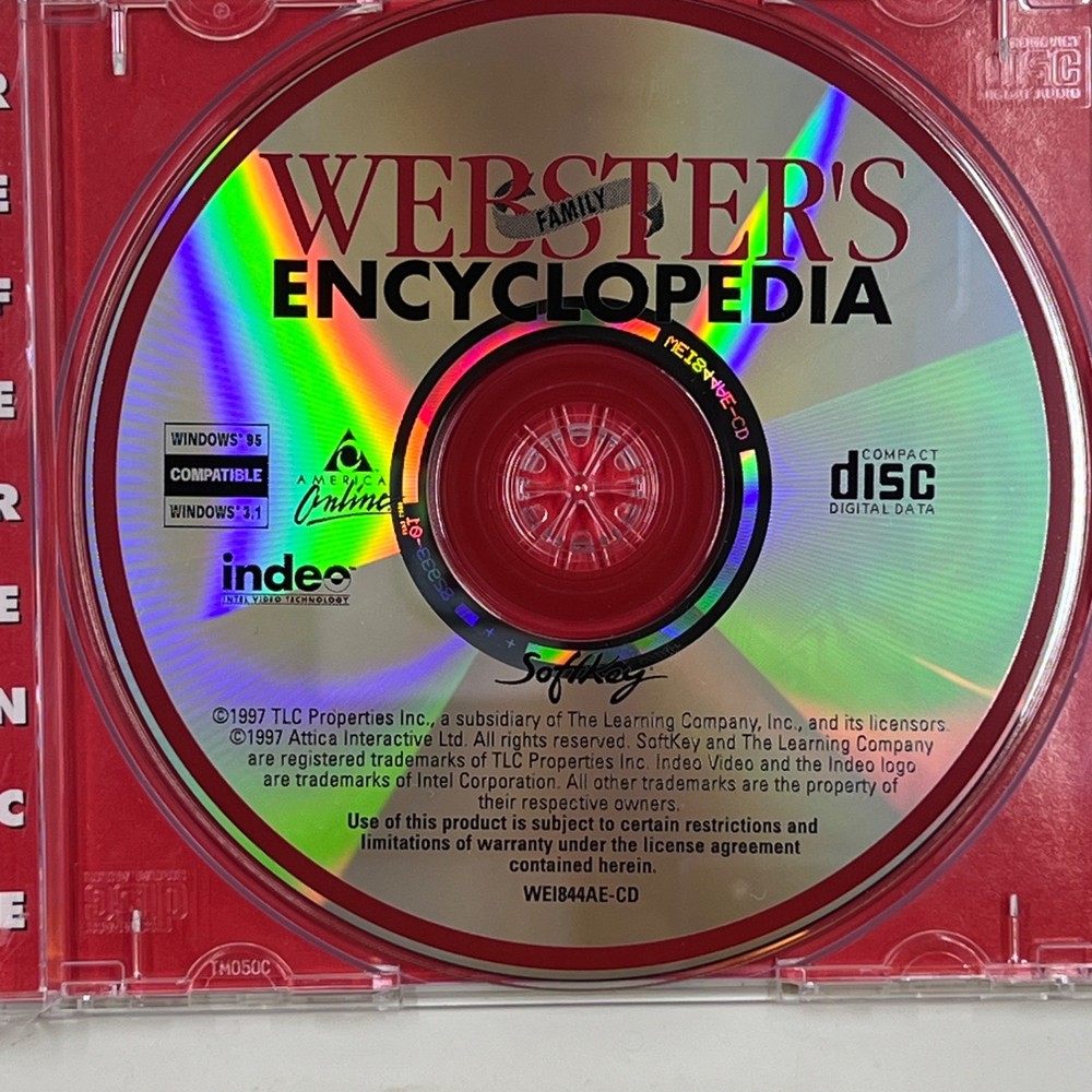 Webster's Interactive Encyclopedia CD-ROM 1997 Windows 95/3.1 Compatible
