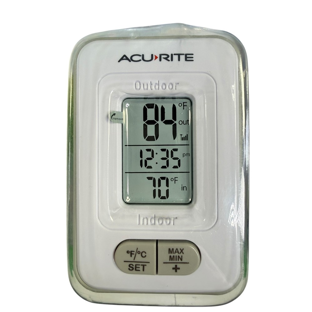 AcuRite Wireless Indoor Outdoor Digital Temperature Thermometer Clock & Memory