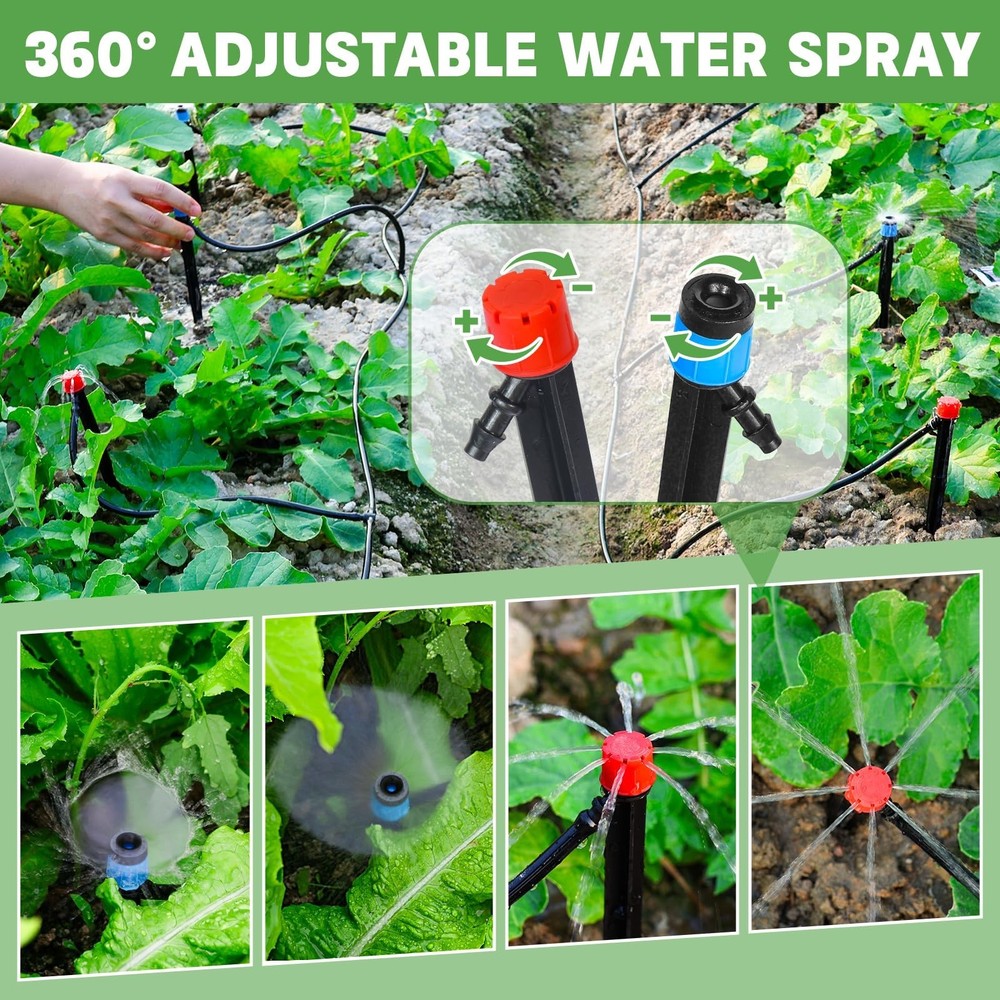110ft Drip Irrigation System Kit, Garden Watering System DIY Automatic Irriga...