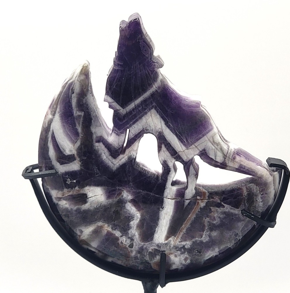 Dream Amethyst Wolf and Moon- WYSIWYG