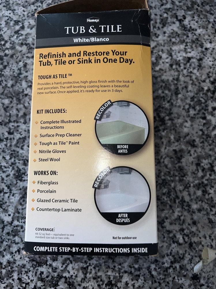 Tub and tile refinishing kit white