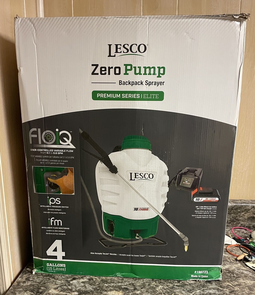 LESCO Zero Pump Backpack Sprayer #190723 With 2.0 Battery & Charger