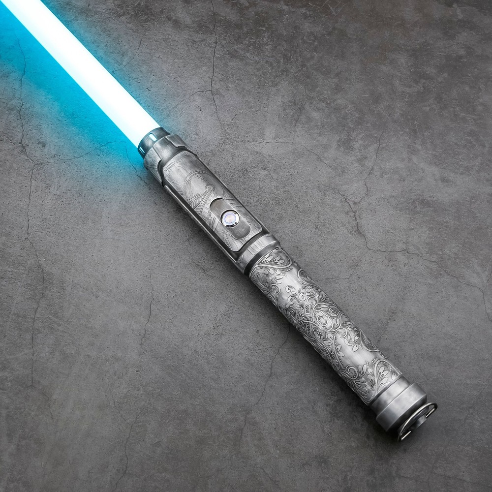 E29 Silver Weathered Proffie Lightsaber Smooth Swing Programmable with SD Card