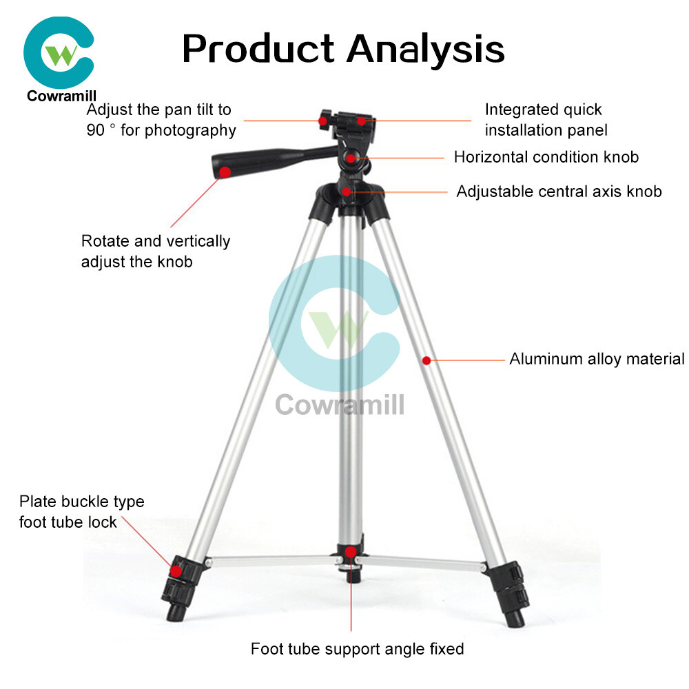 Multi function Travel Camera Tripod 110cm/150cm Adjustable Laser Level Tripod