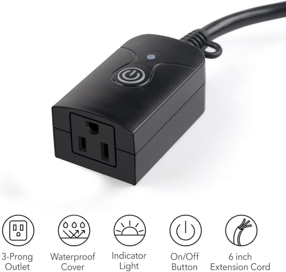 Compact Remote-Controlled Electrical Outlet - Listed, Voice Search Enabled