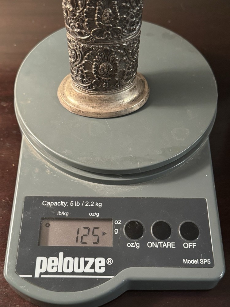Beautiful Ornate 800 Silver Table Top Lighter!