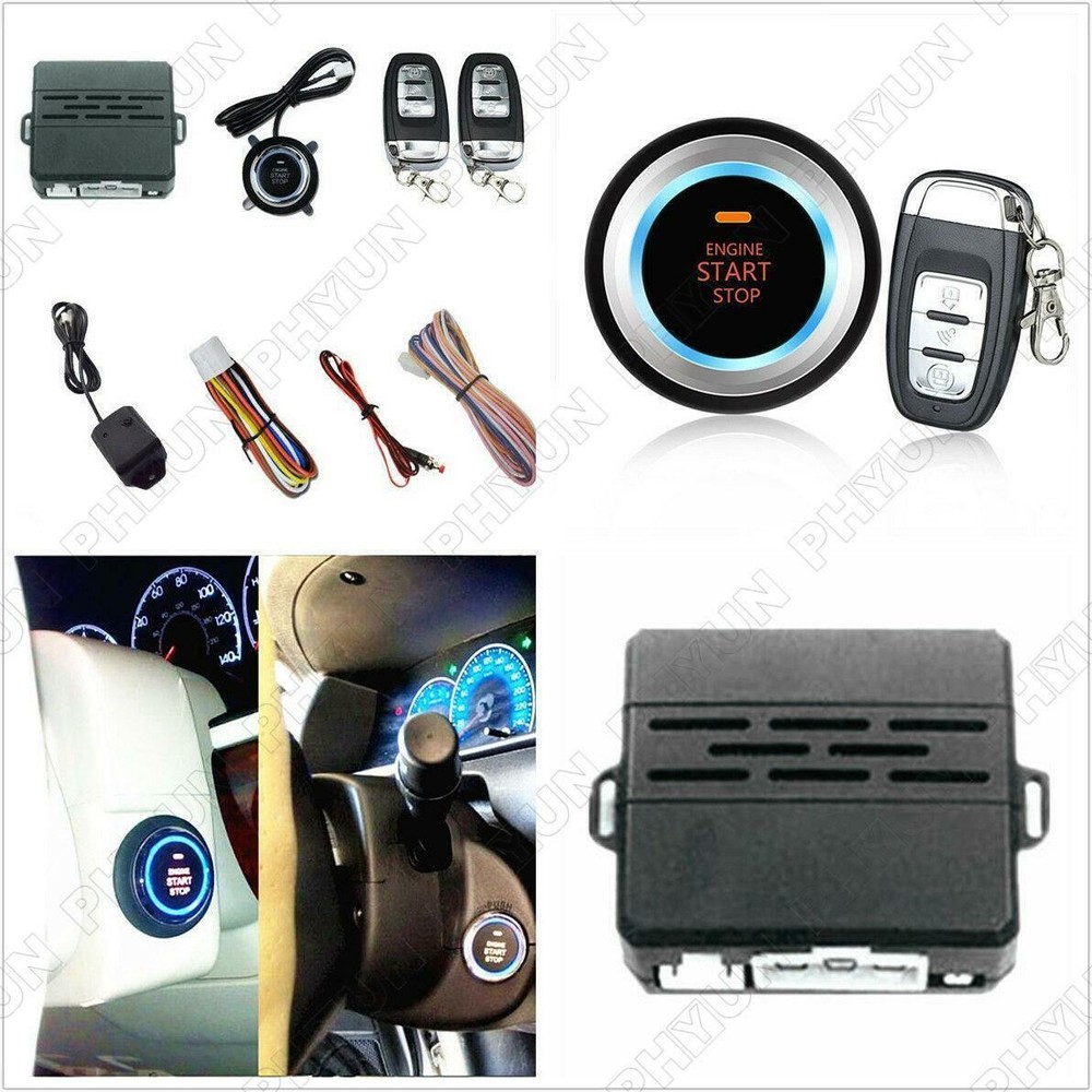 Car SUV One Key Remote Start System Ignition Engine Vibration Alarm Start Button