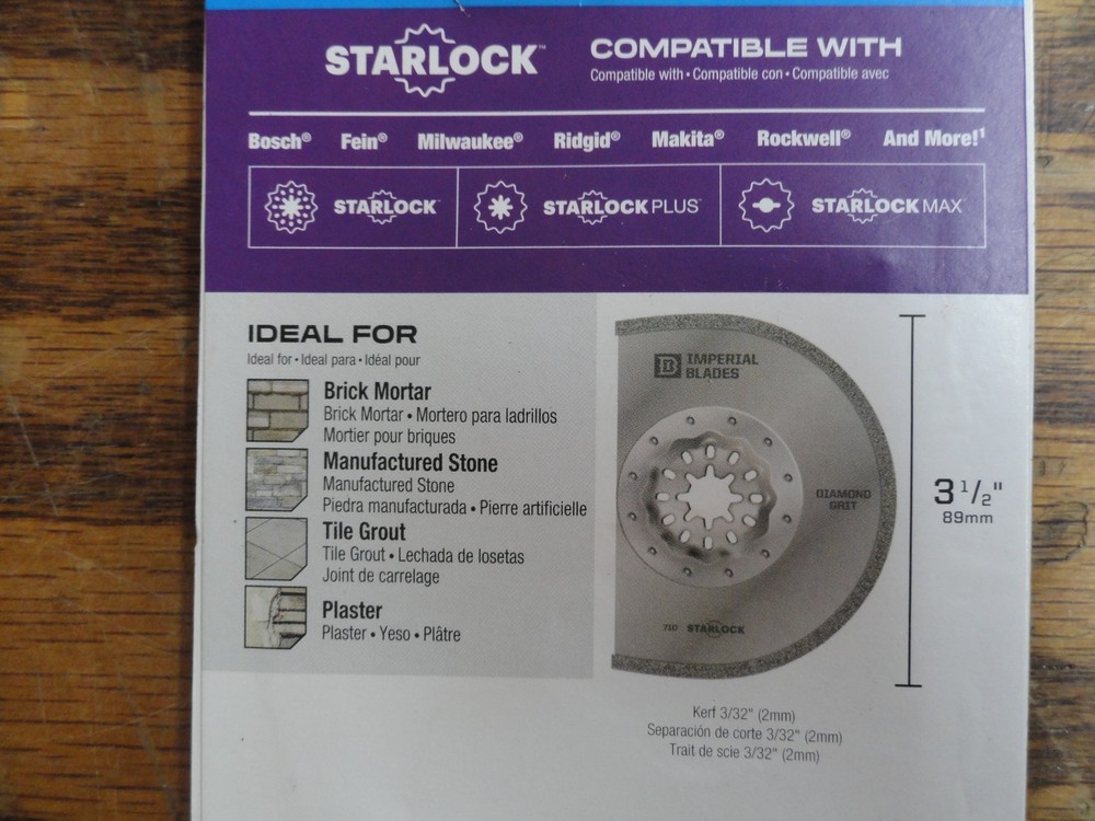 (2) Starlock™ 3" Diamond Grit Segment Oscillating Multi-Tool Blades Brick Mortar